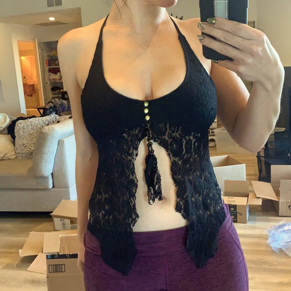 Handmade lace festival top